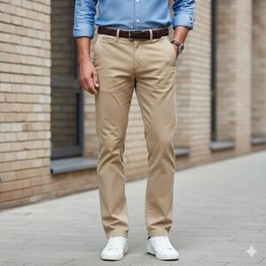 Peter Millar Collection Pants Mens Fits 38x30 Khaki Cashmere Blend Perfect Twill